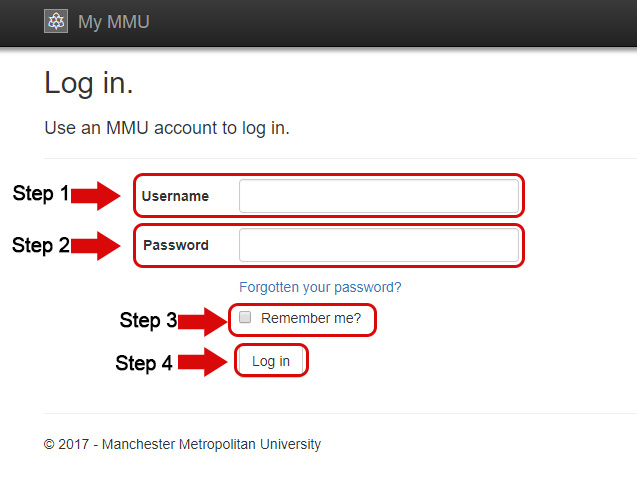 manchester metropolitan university login page