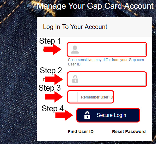 gap credit card login