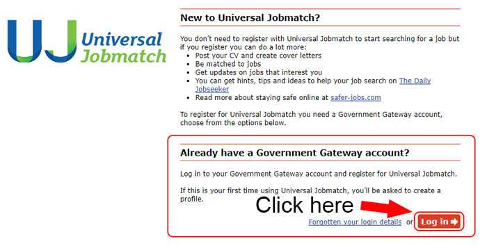 universal jobmatch homepage
